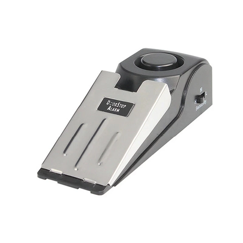 Mini Portable Stainless Steel Door Stopper with 120DB Loud Alarm System Powerd by 9V Dry Battery for Home & Traveling Security