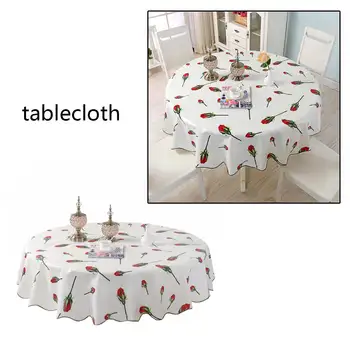 

150cm Pastoral Round Table Cloth Fabric Floral Print Tablecloth Ati-slipTable Cover Home Dining Wedding Party Decoration