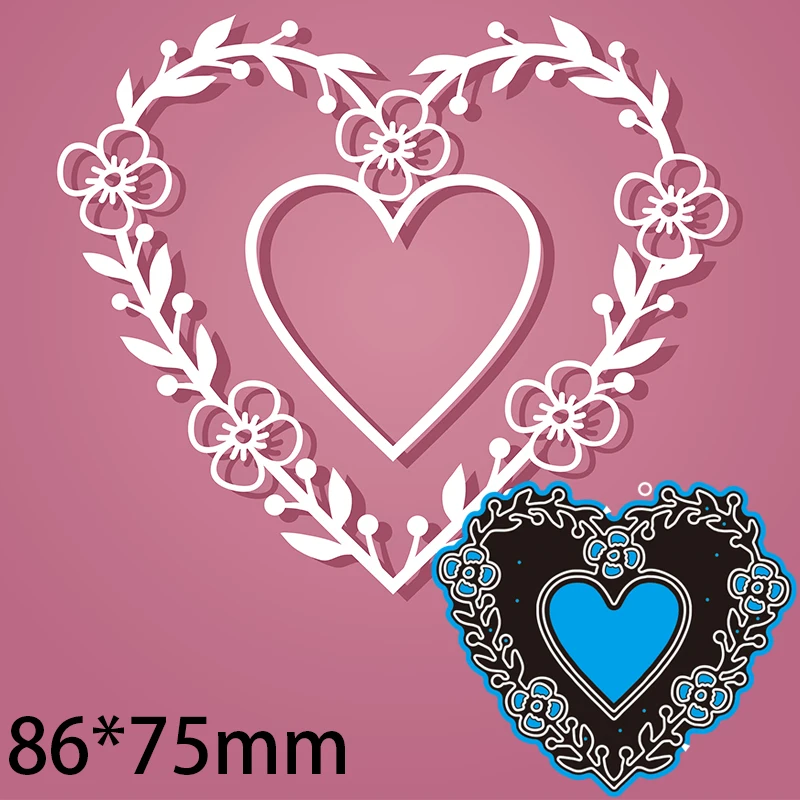 

86*75mm Heart Flower Metal cutting Dies Craft Embossing Scrapbooking paper craft Greeting Card