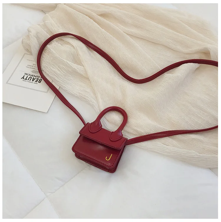 Модная супер мини маленькая сумка-мессенджер для девочек, роскошная дизайнерская симпатичная сумка через плечо, Брендовая женская сумка с надписью J - Цвет: Красный