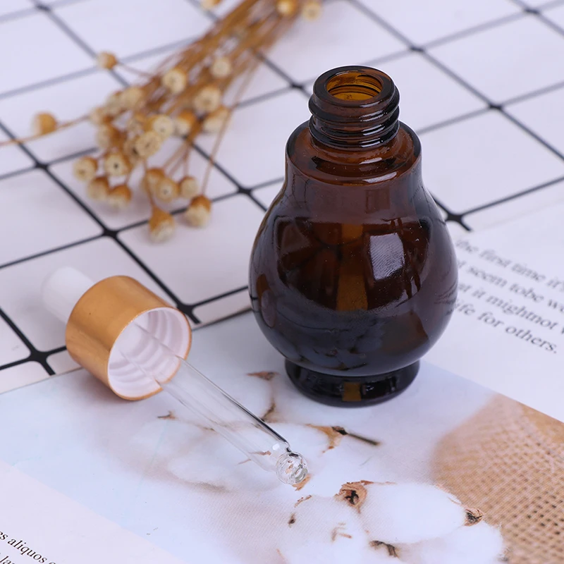 10/20/30/50ml Brown Amber Glass/Plastic Dropper Bottle essential Oil Perfume Bottles Empty Container Travel Refillable Bottle