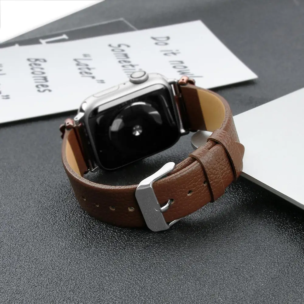 Correa для apple watch iwatch 5 4 38 мм 42 мм кожаный ремешок cinturino для i watch полосы 40 мм ремни pulseira браслет