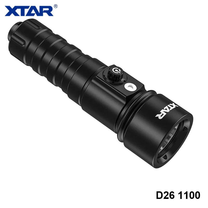 Xtar D26 1100 Cree XM L2 мощный светодиодный светильник для дайвинга 18650 18700 26650 вращающийся