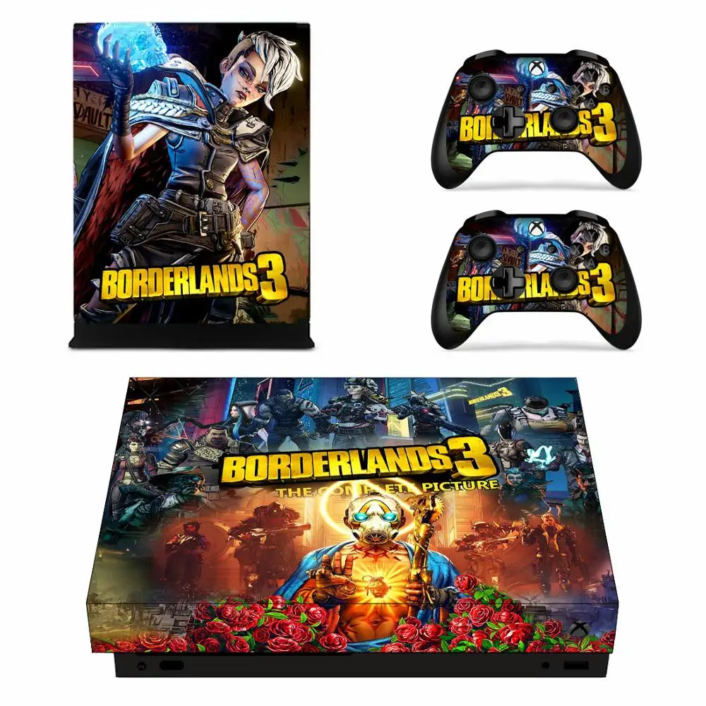 Игра Borderlands 3 кожи Стикеры наклейка для Xbox One X консоли и 2 контроллеры для Xbox One X кожи Стикеры винил