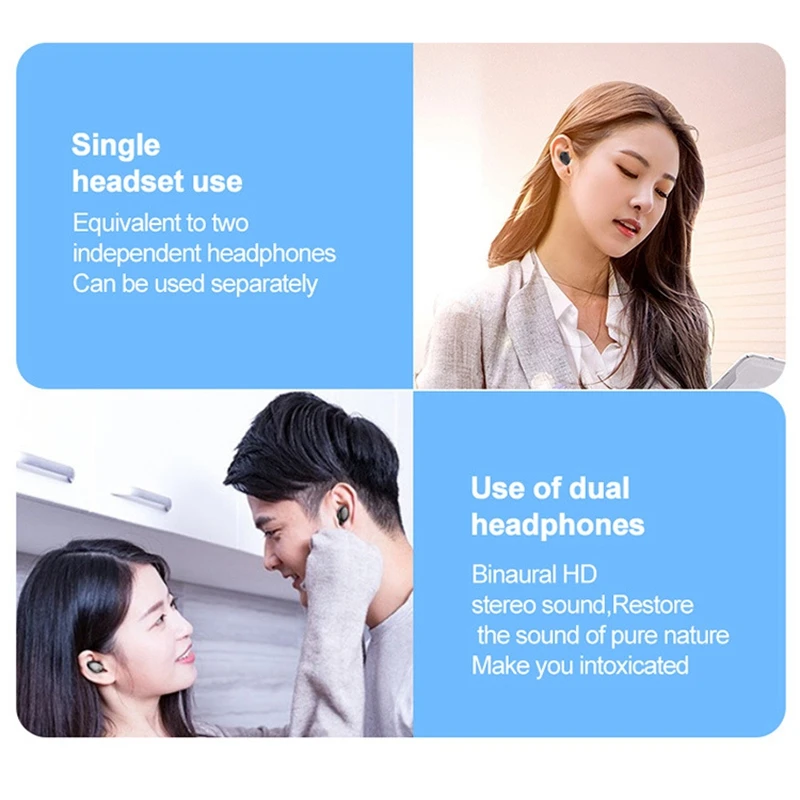 Bluetooth Headset TWS HiFi Stereo Wireless Bluetooth Headset Sports Earphone for iPhone for Xiaomi Samsung Smartphone