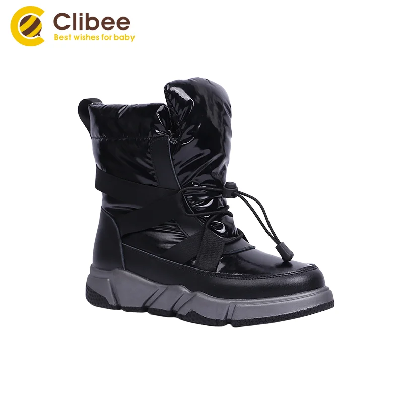 CLIBEE/зимние сапоги для девочек с теплой шерстью удобные водонепроницаемые на