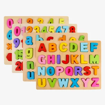 

11 Style Montessori Jigsaw Wooden Puzzle Colorful Number Letter Educational Toys Wooden Creative Puzzles Toys For Children