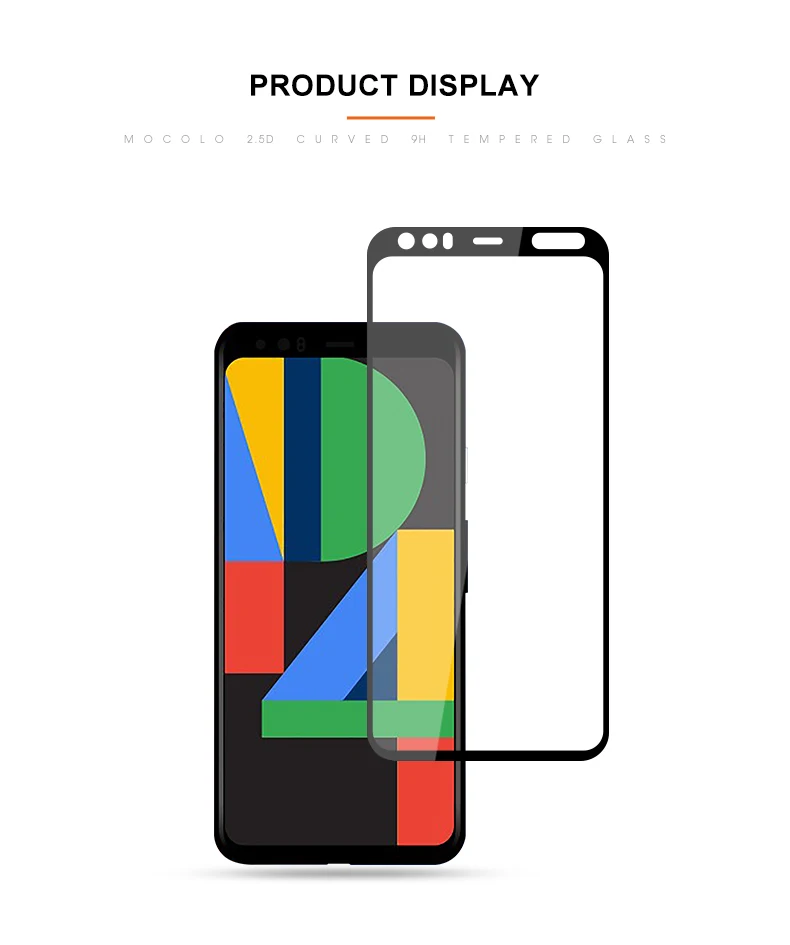Full Cover Black Для Google Pixel 4, защита экрана,, Mocolo, полное покрытие, 3D, закаленное стекло, пленка Google Pixel 4, 3, XL, 4XL, защита экрана - Цвет: Full Cover Black