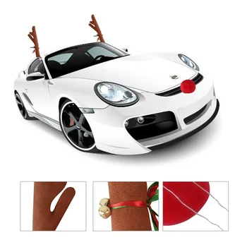 

Christmas Elk Car Decoration Cars Vehicles Reindeer Antlers Red Nose Ornaments Elk Antlers Car Ornaments New Year Decorations