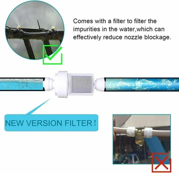 

MIXC 26.2FT Outdoor Mist Cooling System Fan Misting Kit Animal Plants Swimming Pool Cooler With 1/4inch Tube Hose Pipe 7 Brass