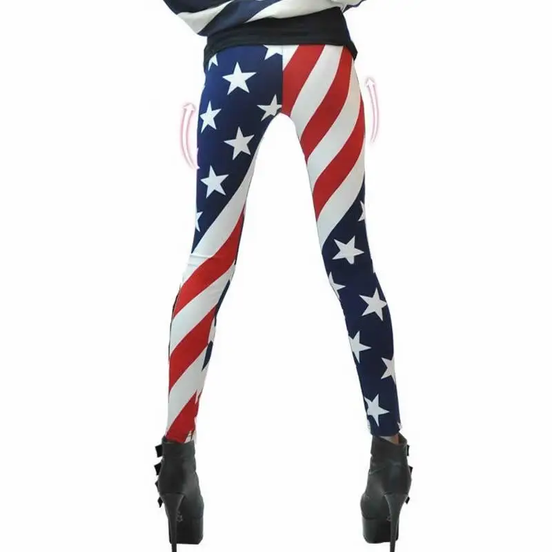 American flag YGYEEG леггинсы, сексуальные брюки, женские леггинсы, Модные Полосатые Леггинсы с принтом, сексуальные тонкие леггинсы, высокая талия, Стрейчевые брюки - Цвет: American flag