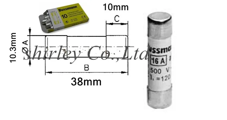 Предохранитель BUSSMANN C10G05 0.5A/C10G1/C10G2/C10G4/C10G6/C10G8 500V гг/gL C10G10 C10G12 C10G16 C10G20 C10G25 C10G32