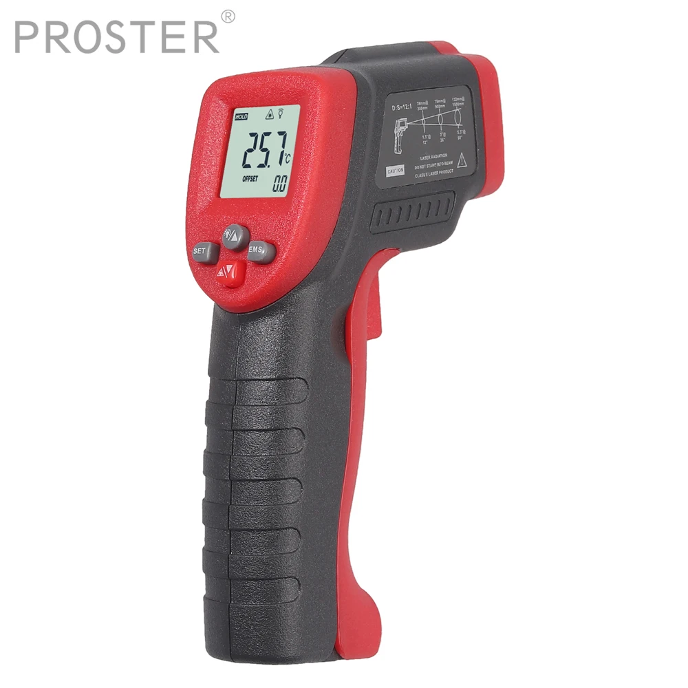 Инфракрасный термометр Proster с регулируемой излучательностью-58℉~ 1022℉(-50℃~ 550℃) Бесконтактный цифровой инфракрасный термометр