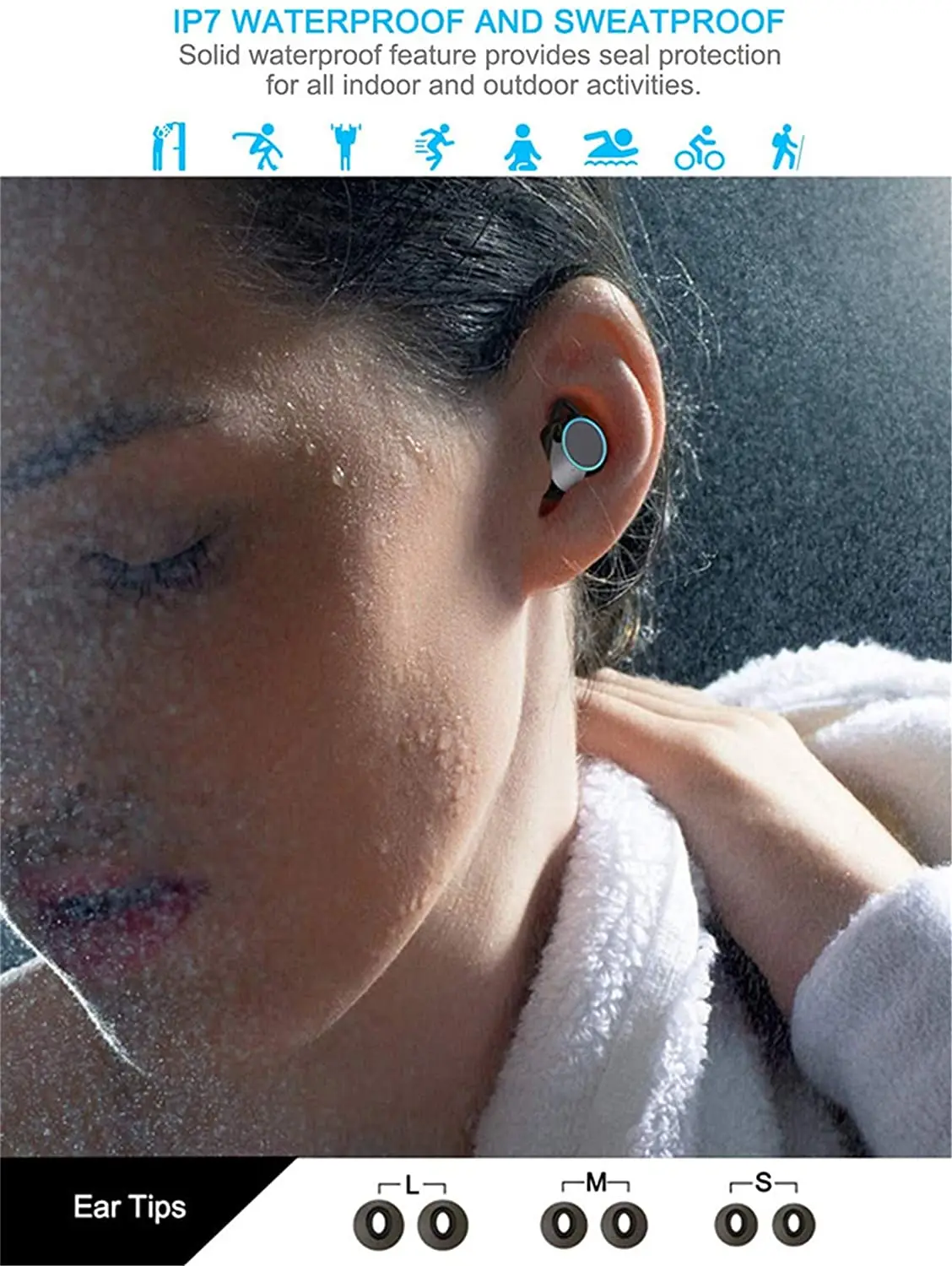 Bluetooth 5 0 Headset Wireless Earbuds TWS Stereo Noise Cancelling Wireless Headphones in Ear Built in Mic120 Hours of Playtime