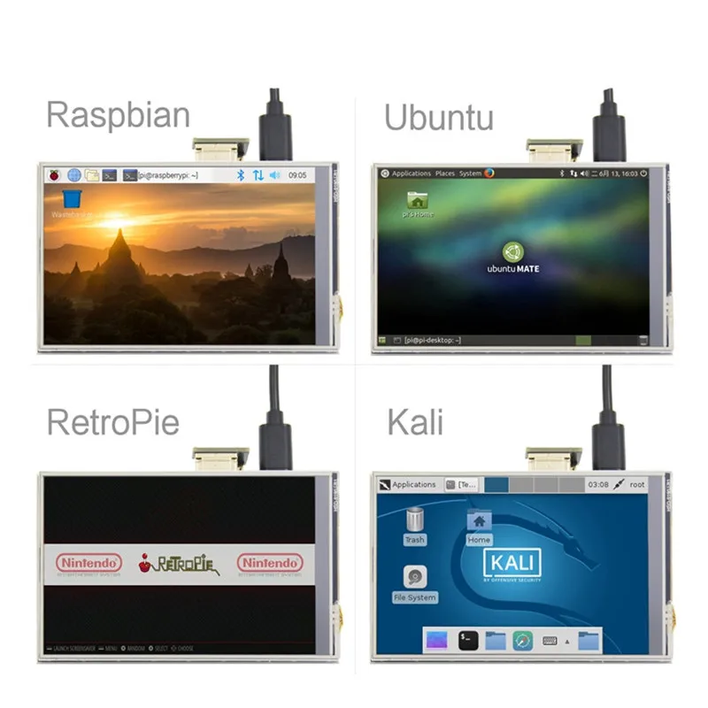 4-дюймовый USB HDMI TFT ЖК-дисплей сенсорный экран для Raspberry Pi 4 Модель B 3B+ 3B