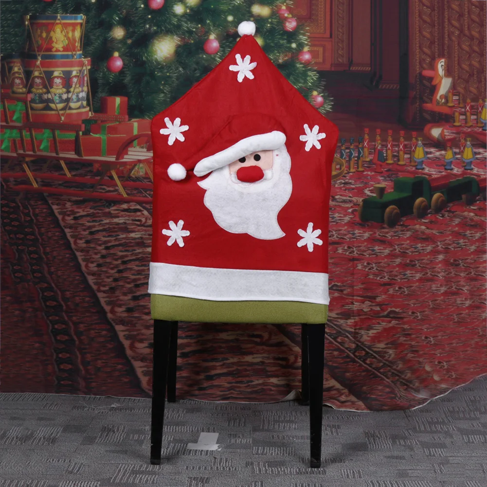 1 шт Рождественская накладка на стул шапка Санта-Клауса нетканый обеденный стол и стул задняя крышка рождественские украшения для дома