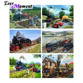 

Ever Moment Diamond Painting Steam Train 5D Mosaic Picture DIY Full Square Resin Drill Embroidery Artwork Decoration 3F2450