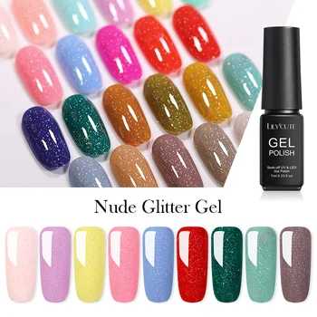 

LILYCUTE New 7ml Color UV Gel Nude Glitter Sequins Semi Permanent Soak Off Nail Art Gel Polish Varnish Nail Art Design