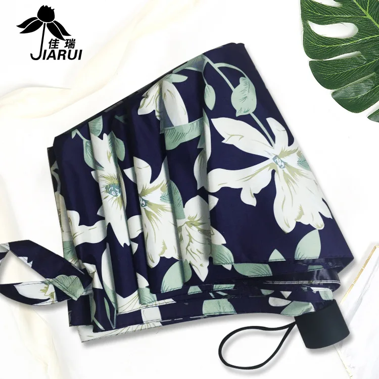 

Tri-fold Umbrella kou dai san Vinyl Lily Printed Stall Umbrella Currently Available Wholesale Customizable Logo