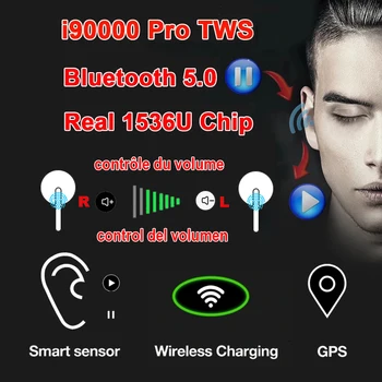 

NEW i90000 Pro TWS Volume Control Arie 2 Wireless Earphone Bluetooth 5.0 Earphone 8D Super Bass Earbuds with Wireless Charging