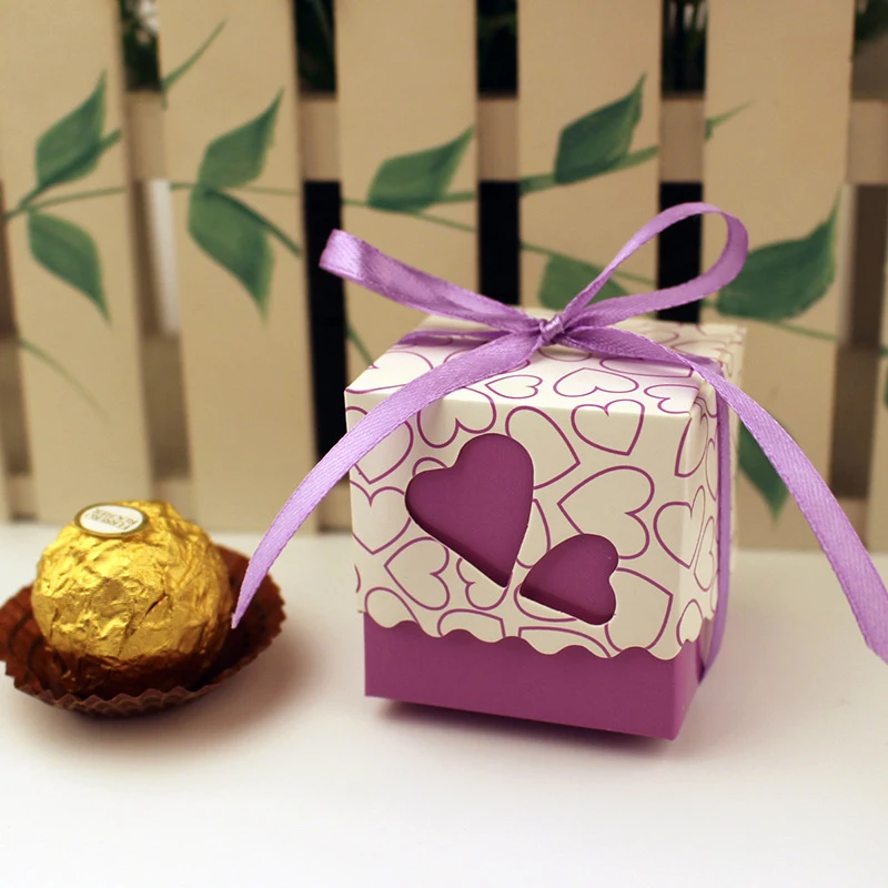 10 шт Подарочная коробка, выдалбливают Любовь, сердце, коробка для конфет с лентой, подарок на свадьбу, день рождения, сладкий шоколад, упаковка, украшение