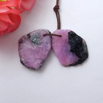 

Natural Gemstone Serpentine Ruby Gems Nugget Earring Bead,Jewelry For Women Earrings Accessories,21x17x6mm,7.1g