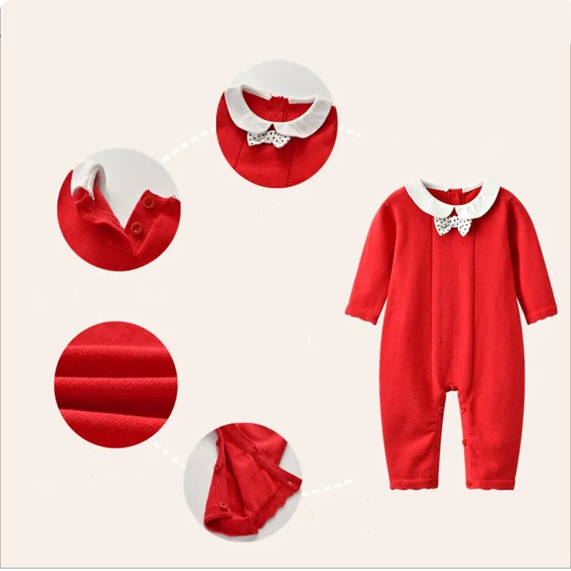 Вязаный детский комбинезон; Осенняя вязаная одежда для новорожденных; шерстяной комбинезон с длинными рукавами для малышей; Комбинезон для маленьких мальчиков и девочек