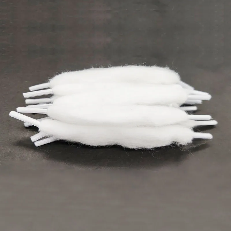 

10 pz/borsa Shoelace like assembly Oil guide cotton Swabs for E-Cigarette RDA RTA RBA Atomizer Coil Wire Cotton