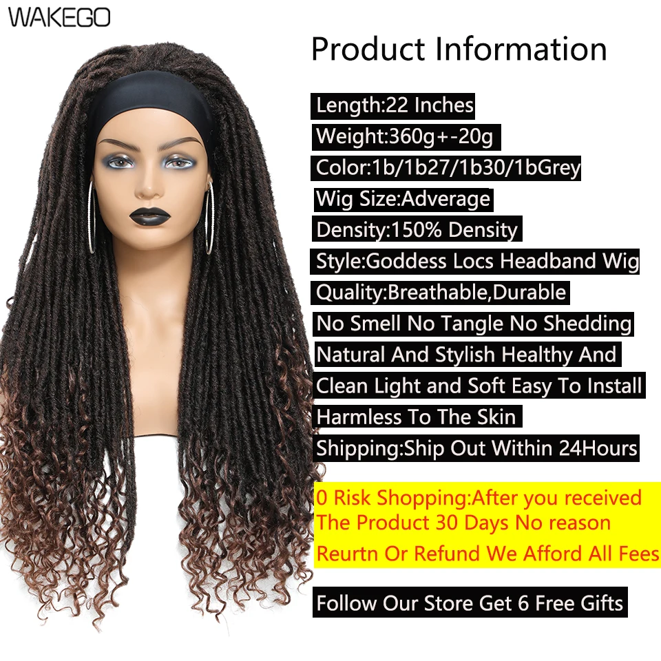 Women's Synthetic Wigs Curly Dreadlock Goddess Hand Braided Twist Bandeau Wig for Daily Cosplay