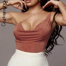 Криптографический однотонный сексуальный короткий топ с v-образным вырезом и цепочками, женский жилет с открытой спиной, женское нижнее белье без рукавов, тонкий укороченный топ