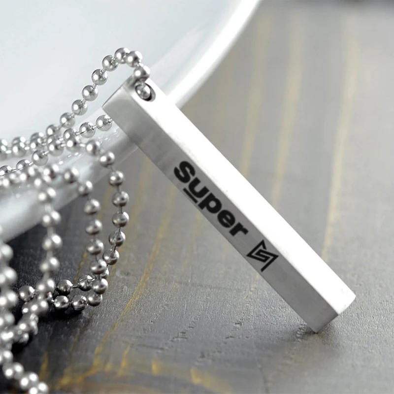 Kpop SuperM Pendant Necklace Round Strand EXO NCT 127 Stainless Steel Necklace Fans Gifts