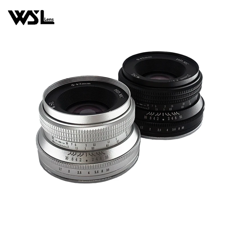 Wesleywsl ミラーなしのカメラレンズ,sony nex e mount fuji xf x APS C,macro 4/3 m4/3 canon  EOS M EF M,f1.7用の25mmレンズ|Camera Lens| - AliExpress
