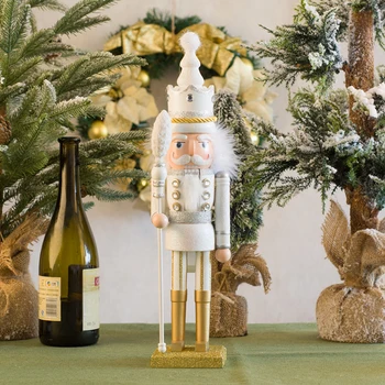 

King Nutcracker Collectible Wooden Puppet Nutcracker Christmas Home Decoration European Style Household Accessories JA55