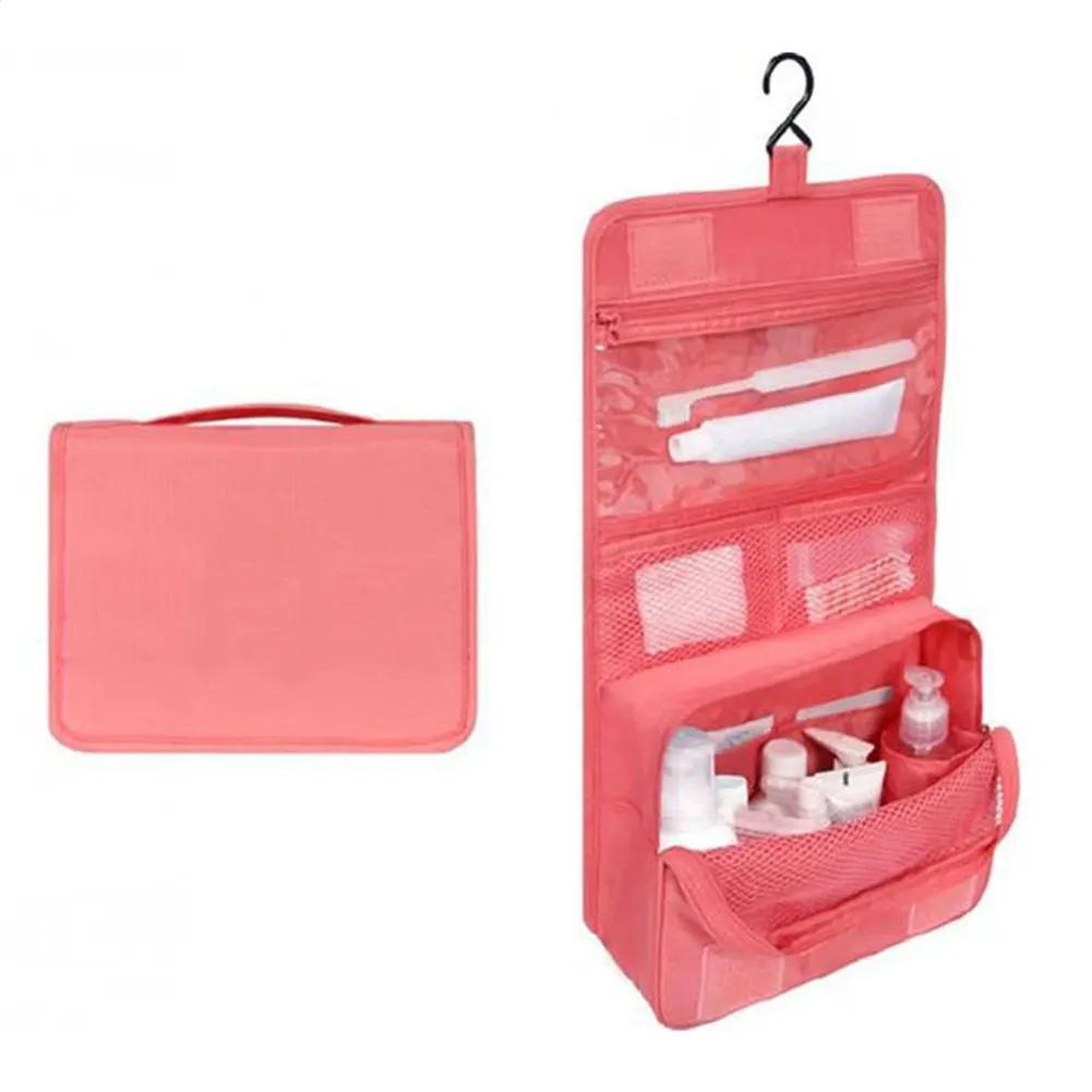Hot Selling Hanging Travel Toiletry Bag Large Capacity Cosmetic Toiletry Travel Organizer for Women Men with Hook - Цвет: Watermelon red