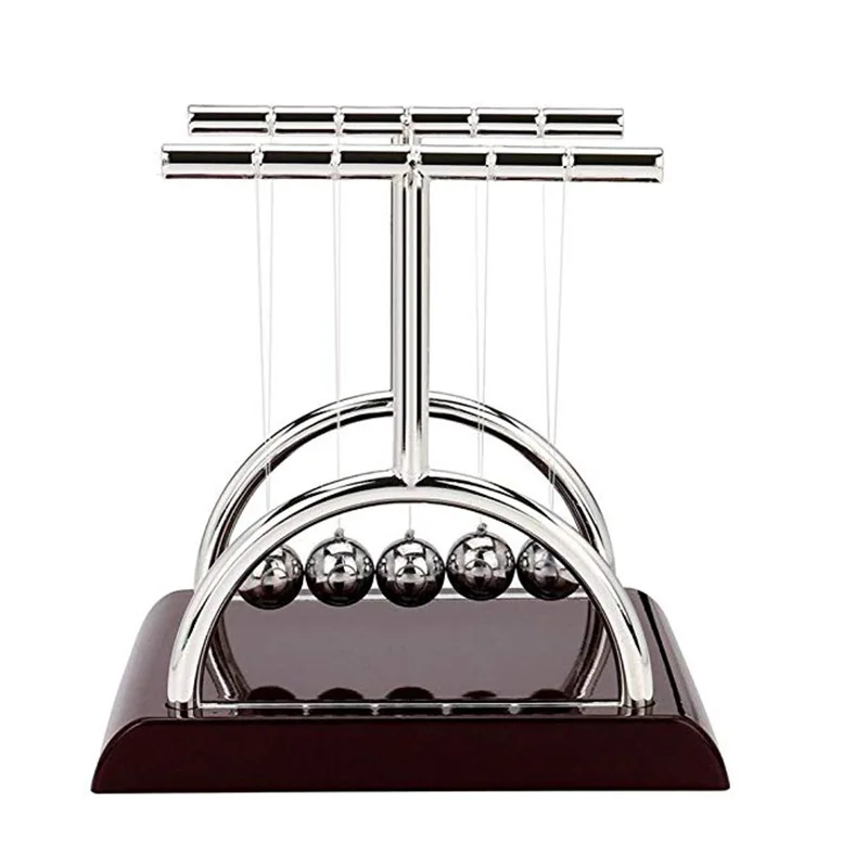 

T-Shaped Newton Pendulum Physical Mechanical Balance Beads Perpetual Instruments Home Desk Decor Ornaments Metal Craft Figurine
