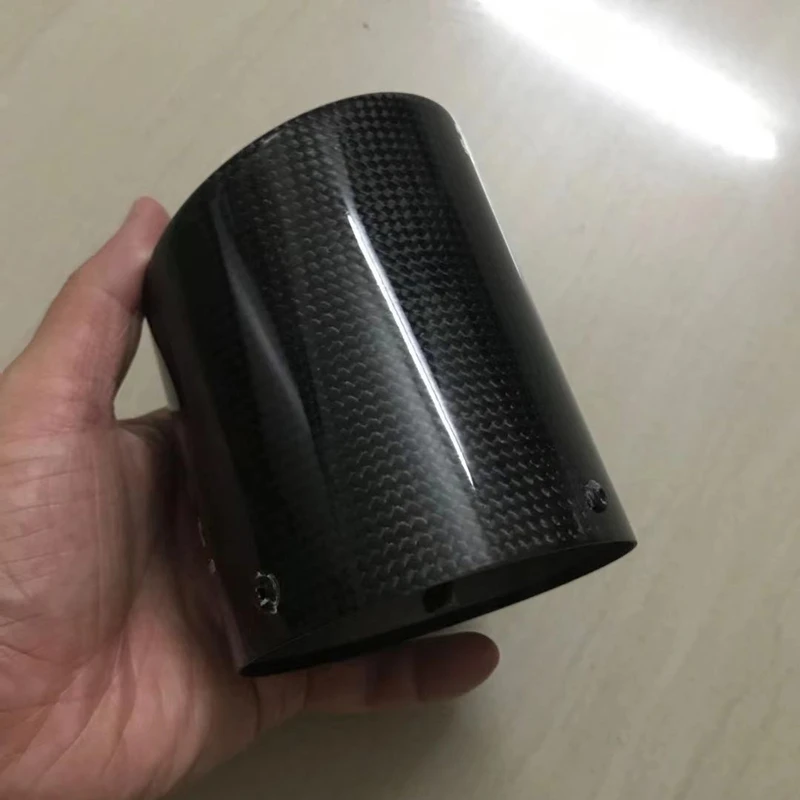 Car Universal Exhaust Pipe Carbon Fiber Cover Exhaust Muffler Pipe Tip Carbon Fiber Case Tip housing 73mm 86mm inlet Car Exhaust Cover