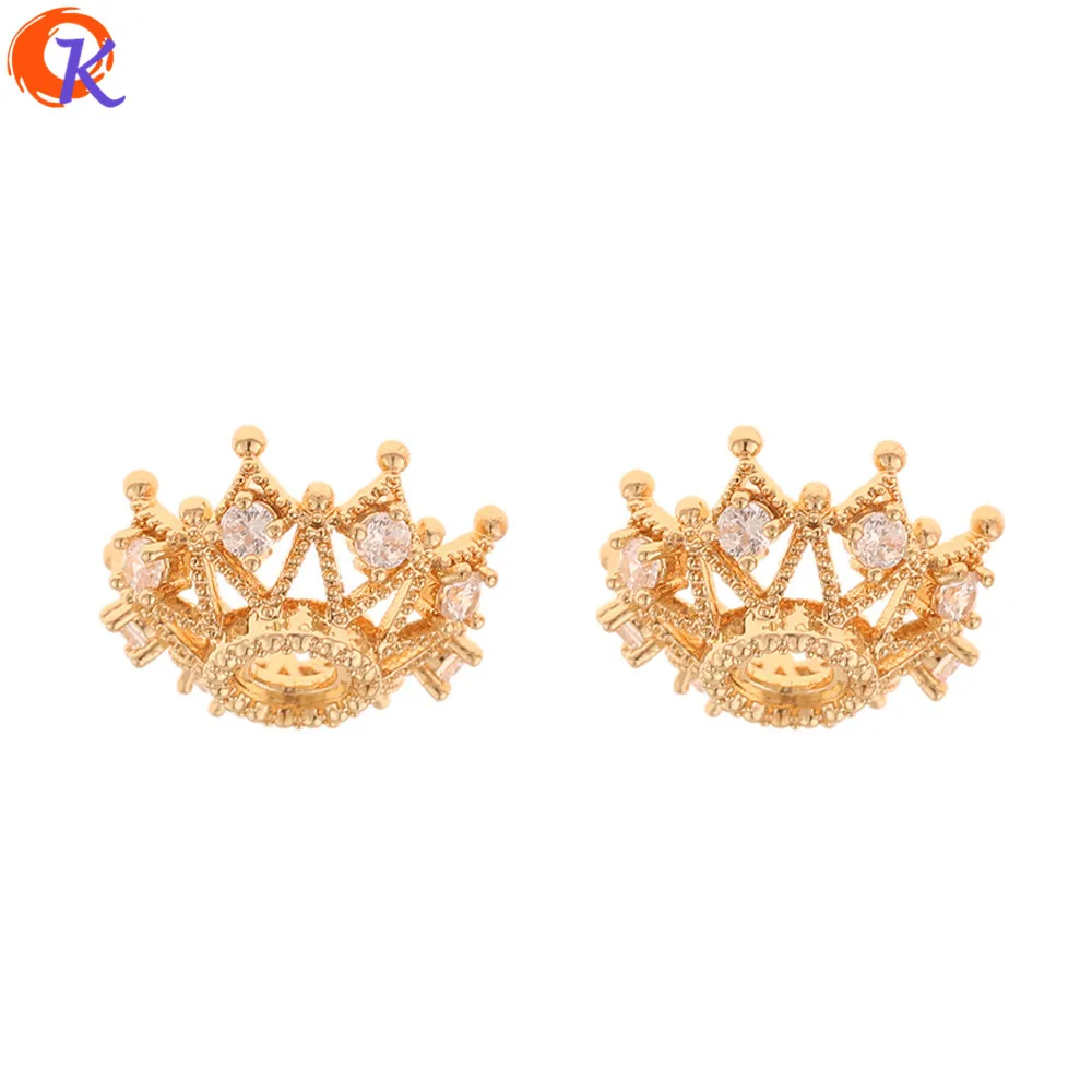 

Cordial Design 10Pcs 9*18MM Jewelry Accessories/CZ Charms/Crown Shape/Hand Made/Genuine Gold Plating/DIY Making/Earring Findings