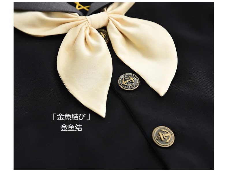 Black School Dresses Jk Uniforms Sailor Suit Anime Japanese School Uniform For Girls High School Students Pleated Skirt With Bow