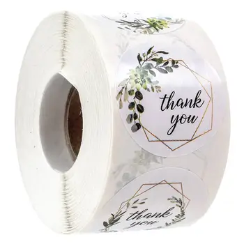 

500pcs Thank You Stickers 4 Greenery Designs Seal Labels for Wedding Birthday Party Christmas Gift Envelope Decoration Stickers