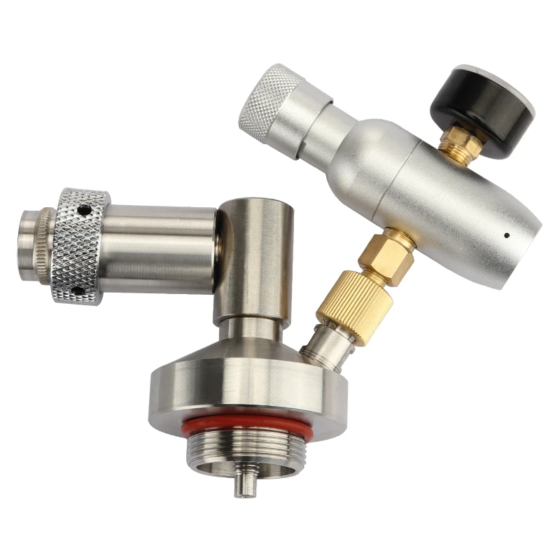  Stainless Steel Mini Keg Tap Dispenser with Adjustable Beer Tap and Mini Co2 Regulator Keg Charger 
