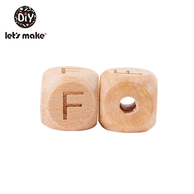 Let'S Make Wooden Beads For Rattles 500Pc Square Beech Wood Alphat English Letter Beads Baby Toys Diy Handmaking Wooden Teether F