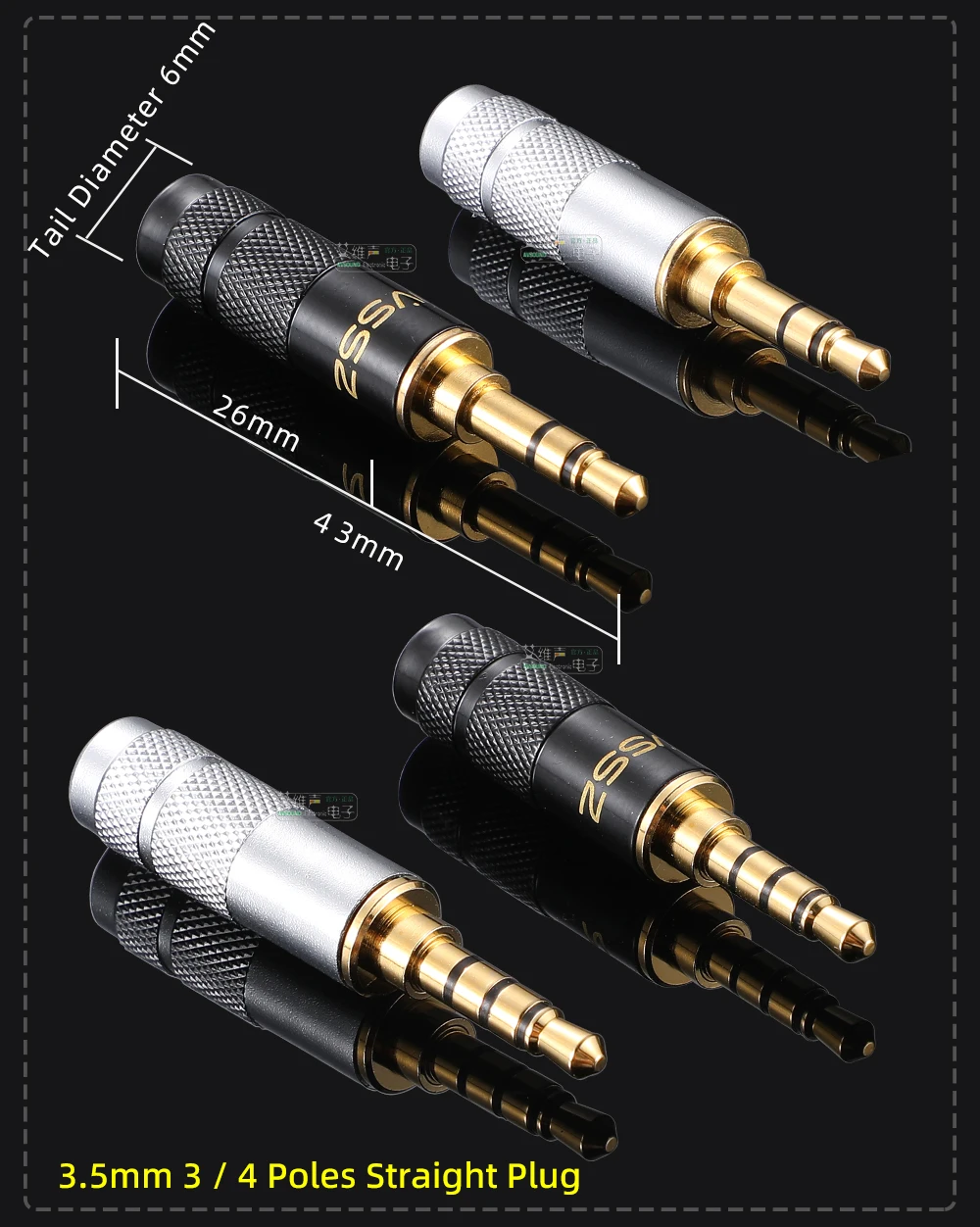 AVSSZ High-End 3.5mm Stereo Headphone Extension Cable with Gold-Plated Dual-Channel, Balanced 4.4mm Plug - 3/4/5 Poles Description Image.This Product Can Be Found With The Tag Names Headphone extension cable jack, Jack 25 mm 44 mm 3 4 5 Pole TRRS TRRRS, Jack 35 mm Stereo Mono Plug, Jack 35 mm TRS TS