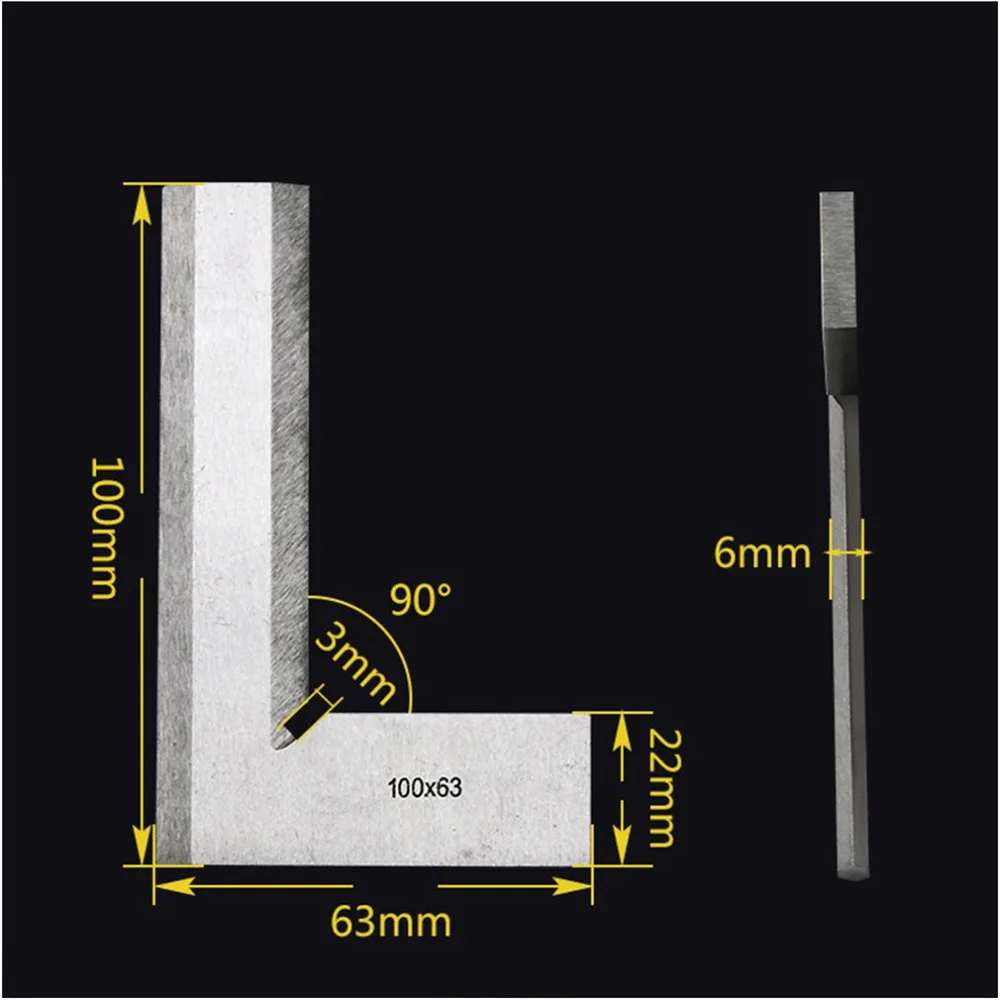 Машинист прецизионный нож край квадратная линейка 90 градусов угловая линейка инженер измерительный инструмент 100x63 мм тестер угла