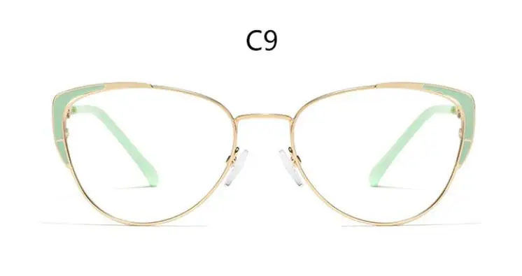 C9 green clear Новые прозрачные очки бутик Оправа очков женские очки без диоптрий прозрачные линзы кошачий глаз компьютерные очки Винтаж - Цвет оправы: C9 green clear