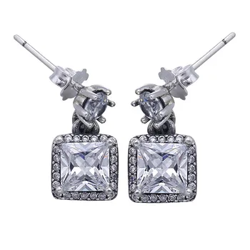

925 Sterling Silver Earring Timeless Elegance With Crystal Studs Hanging Earrings For Women Wedding Gift Fine Diy Jewelry