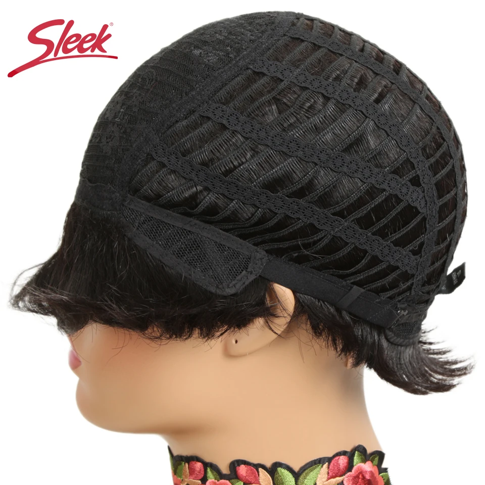 Sleek Human Hair Wigs 100% Remy Brazilian Hair Short Wig Pixie Cut Wig Natural Wave Wigs 150% density Real Human Hair Short Wig