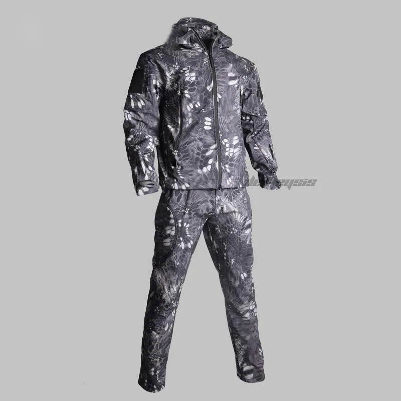 Camoufalge Военная Униформа тактическая куртка+ брюки водонепроницаемая охотничья спортивная куртка одежда армейская Боевая куртка брюки костюм XXXL