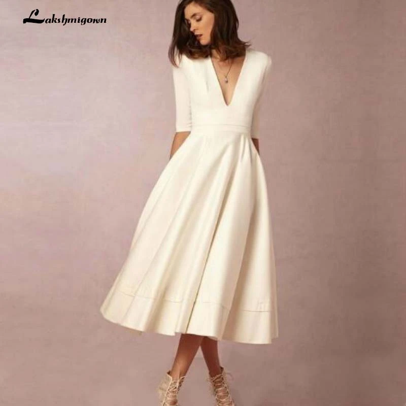 1950 tea length wedding dress Clearance