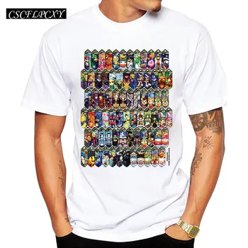 

2019 New Arrivals Men Fashion T-shirt Short Sleeve t shirts Super Smash Bros Universe Printed Funny Comics tee tops