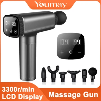 

Youmay LCD Display Profession Massage Gun Body Muscle Deep Fascia Massager Pain Relief Exercising Relaxation Shaping Slimming